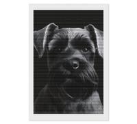 FodPand Black Schnauzer Dog Diamond Painting Kits for Adults Beginner 5D Round Drill Full Diamonds Pictures Gem Art Kits Crafts Gift DIY Diamond Art Kits for Home Wall Decor 8"x12"