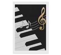 FodPand Black White Music Diamond Painting Kits for Adults Beginner 5D Round Drill Full Diamonds Pictures Gem Art Kits Crafts Gift DIY Diamond Art Kits for Home Wall Decor 8"x12"