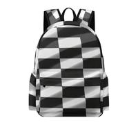 FodPand Black White Race Checkered Flag Backpack Travel Bag Laptop Backpack