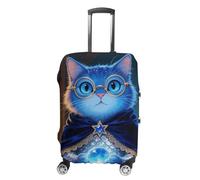 FodPand Blue Glitter Cat Luggage Covers for Suitcase Protector Fits 19-32 Inch Suitcase Cover, Washable Travel Baggage Covers Durable Luggage Protector for Secure Fit, style, L, Modern