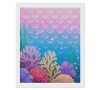 FodPand Blue Pink Mermaid Scales Diamond Painting Kits for Adults Beginner 5D Round Drill Full Diamonds Pictures Gem Art Kits Crafts Gift DIY Diamond Art Kits for Home Wall Decor 16"x20"