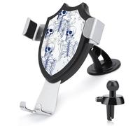 FODPAND Blue Skeleton Pattern Car Phone Holder Adjustable Easy Clamp Car Phone Mount Cell Phone Holder Truck Stand Universal Automobile Cradle for Your Car Dashboard Windshield Vent
