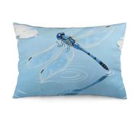 FodPand Blue Vintage Dragonfly Throw Pillow Cover 12 "x20, Soft Plush Decorative Pillow Case for Couch Sofa, Double-Sided Print Rectangle Cushion Cover for Bedroom Living Room