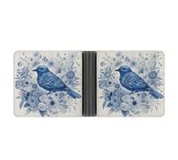 FodPand Bluebird And Flowers Wallet for Men Leather Bifold Wallet Front Pocket Wallets Card Holder Wallets Money Clip