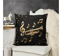 FodPand Boho Farmhouse New Orleans Jazz Pillow Covers with Hidden Zipper 12x12 Soft Plush Cushion Cover Decorative Throw Pillow Cases for Couch Bed Sofa Living Room Indoor Outdoor Home Decor