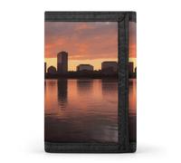 FodPand Boston Charles River City Skyline Sunset Wallets Large Trifold Wallet for Women Men Front Pocket Wallets Slim RFID Blocking Wallet Credit Card Holder Coin Pures for Daily Use