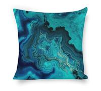 FodPand Bright Aqua Blue Turquoise Pillow Covers 18x18 Inch, Farmhouse Linen Pillow Cases for Couch, Double-Sided Decorative Throw Pillow Covers Square Cushion Covers for Living Room Bedroom