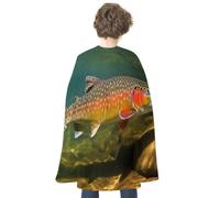 FodPand Brook Trout Fish Halloween Cloak Cosplay Costumes for Adults | Soft Satin Cape Poncho, Wizard/Witch/Vampire/Knight/Royal Roleplay, Spooky Party Favor, Trick or Treat Essential Accessories