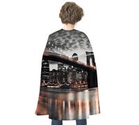 FodPand Brooklyn Bridge Halloween Cloak Reversible Renaissance Cape Medieval Costume for Cosplay Themed Party Dress Up