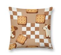 FodPand Brown Chess Cookie Throw Pillow Covers 20 "x20 Decorative Plush Pillowcase with Hidden Zipper Double-Sided Boho Farmhouse Cushion Case for Sofa Bed Chair, Holiday Decor, Home Gift