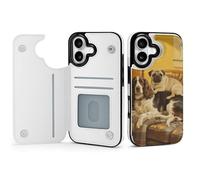 FodPand Brown Gordon Setter Pug Snuggles Case for iPhone 17 Phone Cover Flip Phone Protective Cover Cute TPU Anti-Scratch Shockproof Minimalist Aesthetic Case for Women & Men