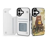 FodPand Butter-Loving Bear Case for iPhone 17 Phone Cover Flip Phone Protective Cover Cute TPU Anti-Scratch Shockproof Minimalist Aesthetic Case for Women & Men