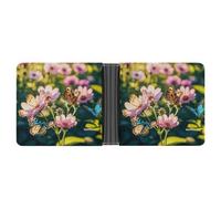 FodPand Butterflies And Blooms Wallet for Men Leather Bifold Wallet Front Pocket Wallets Card Holder Wallets Money Clip