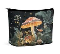 FodPand Butterfly Mushroom Toiletry Bag Large Capacity Makeup Bag Travel Makeup Pouch Mini Cosmetic Bags Zipper Make Up Storage Pouch Make Up Organizer Tool Pouchs