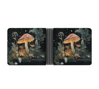 FodPand Butterfly Mushroom Wallet Slim Minimalist Men Wallet Durable Portable Bifold Purse PU Passcase