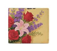 FodPand Butterfly Pattern Bifold Wallet for Men Women, 4.3"x3.7" Compact Leather Wallet with ID Window & Coin Pocket, Slim Minimalist Card Holder for Daily Carry & Travel