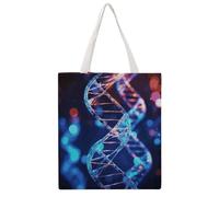 FodPand Canvas Tote Bag with Handles Reusable DNA Genetic Helix Grocery Shopping Bag Carry on Tote Purse Casual Handbag Everyday Shoulder Bags for Office Market Beach Daily Essentials