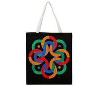 FodPand Canvas Tote Bag with Handles Reusable Mindful Pattern Grocery Shopping Bag Carry on Tote Purse Casual Handbag Everyday Shoulder Bags for Office Market Beach Daily Essentials