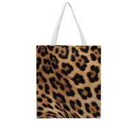 FodPand Canvas Tote Bag with Handles Reusable Rough Leopard Print Grocery Shopping Bag Carry on Tote Purse Casual Handbag Everyday Shoulder Bags for Office Market Beach Daily Essentials
