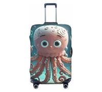 FodPand Cartoon Octopus Travel Luggage Cover Elastic Suitcase Cover Protector Anti-Scratch Luggage Protector Universal Washable Travel Sleeve Baggage Case Fits 18-32 Inch Suitcase, Black, S