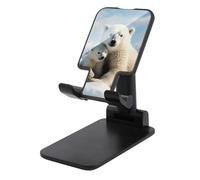 FodPand Cell Phone Stand Adjustable Cute Polar Bear Phone Holder for Desk Compatible with 4.0-8.0 Inch Smartphones Foldable Mobile Stand 0-135° Tilt Portable Office Desktop Accessories Decor