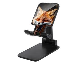 FodPand Cell Phone Stand Adjustable Funny Fox Sleeping Phone Holder for Desk Compatible with 4.0-8.0 Inch Smartphones Foldable Mobile Stand 0-135° Tilt Portable Office Desktop Accessories Decor