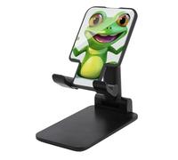 FodPand Cell Phone Stand Adjustable Green Frog Phone Holder for Desk Compatible with 4.0-8.0 Inch Smartphones Foldable Mobile Stand 0-135° Tilt Portable Office Desktop Accessories Decor