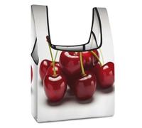 FodPand Chilean Cherries Shopping Bags Foldable Grocery Bags Heavy Duty Reusable Tote Bag Large Cute Cloth Gift Bag Washable Storage Pouch for Market Holiday Camping Traveling