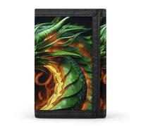FodPand Chinese Dragon Wallet,Portable Three Folds Wallet Sturdy With Hanging Buckle Zipper Wallets for Man Woman