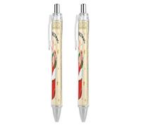 FodPand Christmas Pig Print Ballpoint Pens Fine Point Smooth Writing Pen Retractable Ball Point Pens 0.5mm Black Ink Pen Office Supplies Gifts for Men Women 2 PCS