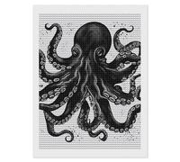 FodPand Classic Black Octopus Diamond Painting Kits for Adults Beginner 5D Round Drill Full Diamonds Pictures Gem Art Kits Crafts Gift DIY Diamond Art Kits for Home Wall Decor 12"x16"
