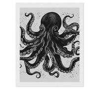 FodPand Classic Black Octopus Diamond Painting Kits for Adults Beginner 5D Round Drill Full Diamonds Pictures Gem Art Kits Crafts Gift DIY Diamond Art Kits for Home Wall Decor 16"x20"