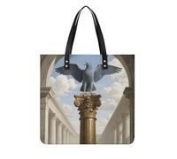 FodPand Classical Bronze Eagle Tote Bag for Women Leather Work Shopper Beach Handbag Travel Carryall Shoulder Bag