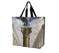 FodPand Classical Bronze EagleTote Bag for Women Foldable Beach Bag Reusable Grocery Bags Crossbody Shoulder Bags