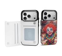 FodPand Clown Circus Show Case for iPhone 17 Phone Cover Flip Phone Protective Cover Cute TPU Anti-Scratch Shockproof Minimalist Aesthetic Case for Women & Men White