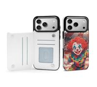 FodPand Clown Circus Show Case for iPhone 17 Phone Cover Flip Phone Protective Cover Cute TPU Anti-Scratch Shockproof Minimalist Aesthetic Case for Women & Men White