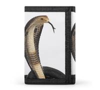 FodPand Cobra Snake Wallet,Portable Three Folds Wallet Sturdy With Hanging Buckle Zipper Wallets for Man Woman