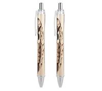 FodPand Coffee Bean Owl Print Ballpoint Pens Fine Point Smooth Writing Pen Retractable Ball Point Pens 0.5mm Black Ink Pen Office Supplies Gifts for Men Women 2 PCS