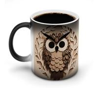 FodPand Coffee Bean Owl Print Color Changing Mugs Funny Heat Sensitive Ceramic Coffee Mugs Temperature Changing Mug Novelty Magic Cup Gift for Coffee Lover 11 Oz