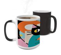FodPand Color Changing Mugs Colorful Cat Art Heat Sensitive Ceramic Coffee Mugs Funny Temperature Changing Mug Novelty Magic Cup Gift for Coffee Lover 11 Oz