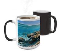 FodPand Color Changing Mugs Coral Reef Heat Sensitive Ceramic Coffee Mugs Funny Temperature Changing Mug Novelty Magic Cup Gift for Coffee Lover 11 Oz