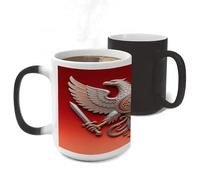 FodPand Color Changing Mugs Eagle Sword Olive Heat Sensitive Ceramic Coffee Mugs Funny Temperature Changing Mug Novelty Magic Cup Gift for Coffee Lover 11 Oz