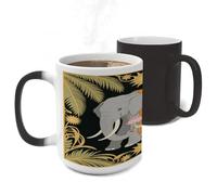 FodPand Color Changing Mugs Elephant And Young Elephant Heat Sensitive Ceramic Coffee Mugs Funny Temperature Changing Mug Novelty Magic Cup Gift for Coffee Lover 11 Oz