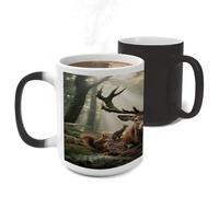 FodPand Color Changing Mugs Forest Wildlife Heat Sensitive Ceramic Coffee Mugs Funny Temperature Changing Mug Novelty Magic Cup Gift for Coffee Lover 11 Oz