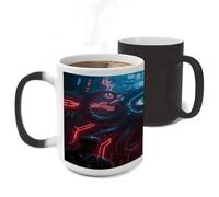 FodPand Color Changing Mugs Mechanical Octopus Eyes Heat Sensitive Ceramic Coffee Mugs Funny Temperature Changing Mug Novelty Magic Cup Gift for Coffee Lover 11 Oz