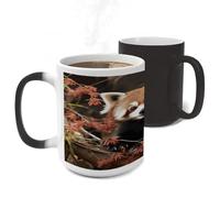 FodPand Color Changing Mugs Red Pandas Heat Sensitive Ceramic Coffee Mugs Funny Temperature Changing Mug Novelty Magic Cup Gift for Coffee Lover 11 Oz