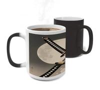 FodPand Color Changing Mugs Samurai Sword Draw Heat Sensitive Ceramic Coffee Mugs Funny Temperature Changing Mug Novelty Magic Cup Gift for Coffee Lover 11 Oz