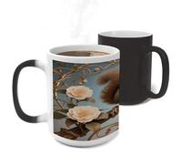 FodPand Color Changing Mugs Squirrel Holding Hazelnut Heat Sensitive Ceramic Coffee Mugs Funny Temperature Changing Mug Novelty Magic Cup Gift for Coffee Lover 11 Oz