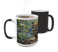 FodPand Color Changing Mugs Tiger Heat Sensitive Ceramic Coffee Mugs Funny Temperature Changing Mug Novelty Magic Cup Gift for Coffee Lover 11 Oz