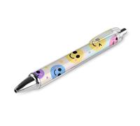 FodPand Color Happy Face Pattern Ballpoint Pens Fine Point Smooth Writing Pen Retractable Ball Point Pens 0.5mm Black Ink Pen Office Supplies Gifts for Men Women 1 PCS